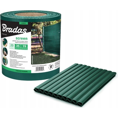 Bradas Stínící plotová páska 0,19x35m s klipy zelená