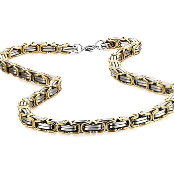 HARAHU Мъжка верига uq-38756 - Златна / Сребърна / 80см kp38756 (uq-38756)