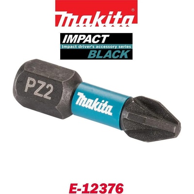 Makita Торсионен бит / накрайник, PZ2, 25мм, 1/4" шестостен, Makita E-12376 Impact Black (E-12376-1)