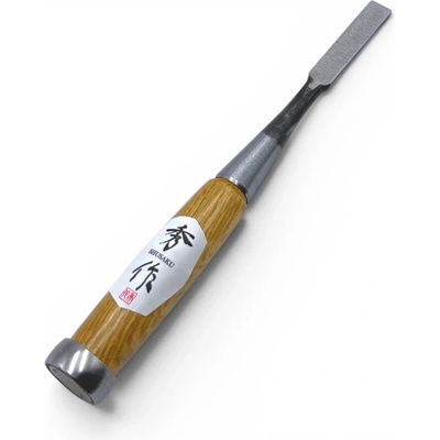 Japonské truhlářské dláto SHUSAKU OIRE NOMI, rukojeť z červeného dubu, 12 mm