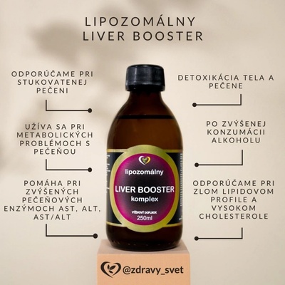 Zdravý svet Lipozomálny Liver Booster na pečeň 250 ml