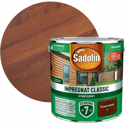Impregnát na dřevo Sadolin Classic hybridní vlašský ořech 2,5L