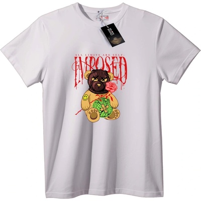 NOONEBRAND Тениска Мечка Самоналожени Ограничения - 2XL, White