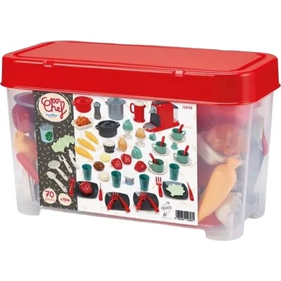 Ecoiffier Игрален комплект Ecoiffier - Сервиз за хранене в кутия, 70 части (7900012698)