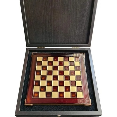 Manopoulos Луксозен ръчно изработен шах Manopoulos, 20 х 20 cm, бордо (S100RED)
