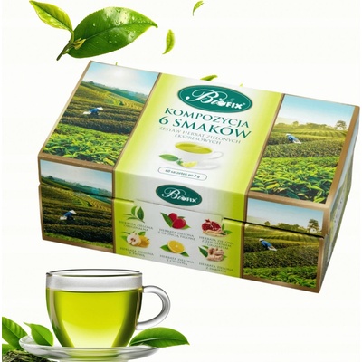 BiFix Zmes zelených čajov Zmes 6 príchutí 60 x 2 g