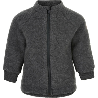 Mikk-Line detská mikina na zips merino-fleece Melange Denver