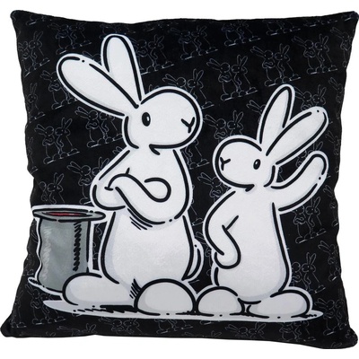 BoBa Studio Polštář Bob a Bobek Černá 30x30