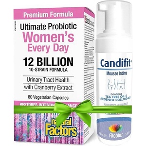 Natural Factors Мулти Пробиотик за Жени 12 млрд. активни пробиотици х 60 V капсули + Кандифит x 100 ml | Natural Factors (77257)