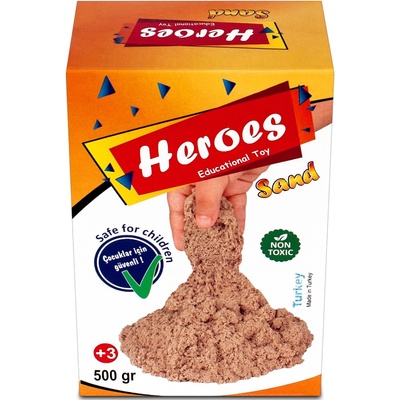 Heroes Кинетичен пясък в кyтия Heroes - Натурален цвят. 500 g (KUM-001)