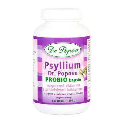 DR. POPOV Psyllium PROBIO, 120 kapslí