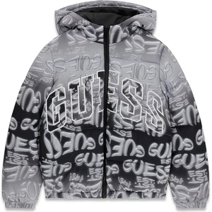 GUESS Зимно яке за момче в черно със сиви и бели графити Guess
