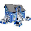 WADER Play House - Policejní stanice plast + 3ks auta + 1ks helikoptéra