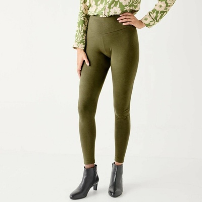 Dlhé legíny s efektom plochého brucha khaki Blancheporte