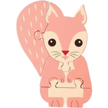 Orange Tree Toys Дървен пъзел Orange Tree Toys - Катеричка, 4 части (OTT06272)