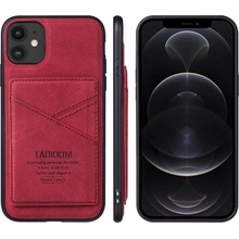 Pouzdro Taokkim z PU kůže s kapsou v retro stylu iPhone 12 mini - červené