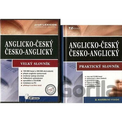 Anglicko-český česko-anglický praktický slovník + velký slovník + CD verze CZ
