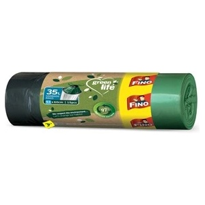 FINO Green Life Прибиращи се торби за боклук, екстра здрави, 35 л, 15 бр