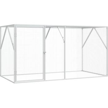vidaXL Клетка за птици със съхранение Антрацит 208 x 102 x 108 см (4100925)
