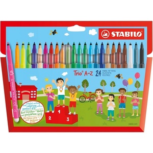 STABILO Комплект флумастери, Stabilo, Trio AZ ST378/1-24-01, 24 цвята (ST378/1-24-01)