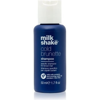 Milk Shake Cold Brunette шампоан, неутрализиращ жълтите нюанси за коса с кафяви нюанси 50ml