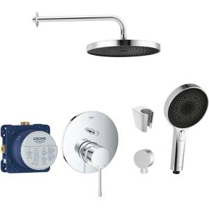 SANITINO - Душ комплект Grohe със смесител и скрито тяло, аксесоари kielle, хром SANI21GKK012 (SANI21GKK012)