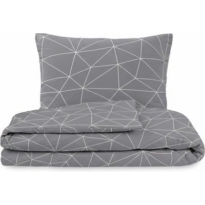 Kvalitex bavlna obliečky Nordic Collection GRID sivá 200x200 2x70x90