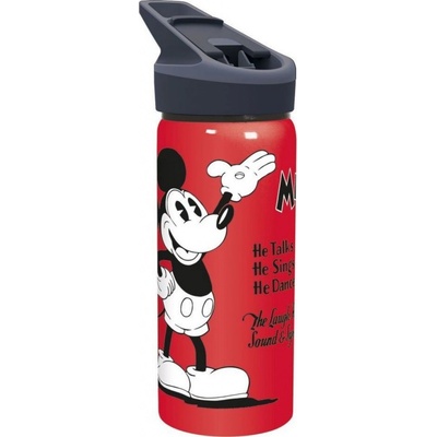 Stor hliníková fľaša s výsuvnou slamkou MICKEY MOUSE 710ml