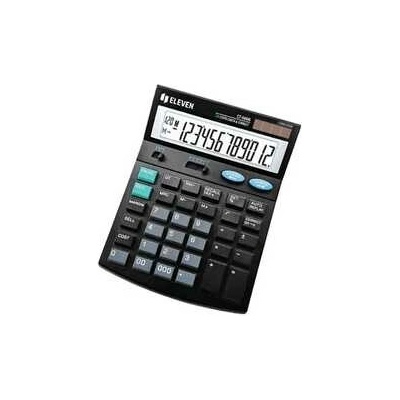 Eleven kalkulačka CT666N, čierna, stolná s výpočtom DPH, dvanásťmiestna, , automatické vyp