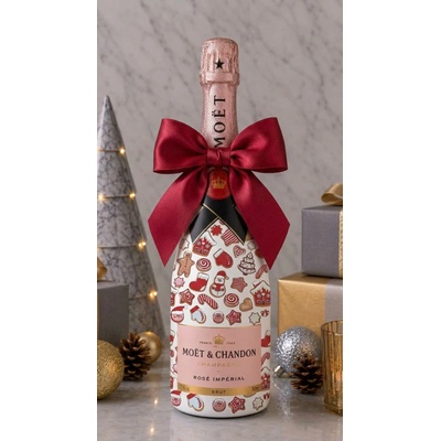 Moët & Chandon Rosé Impérial Vánoční zdobená lahev Perníčky 0,375 l