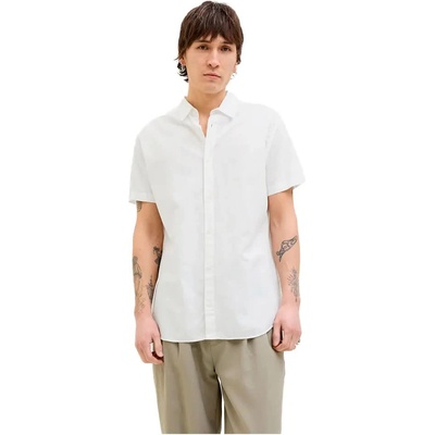 Риза с къс ръкав Jack & jones Breeze Linen Blend short sleeve shirt - White (White)