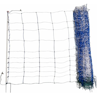 KERBL 27380 TITANNET vodivá ohradníková sieť proti vlkom, 145 cm x 50 m / 2 hroty, bielomodrá