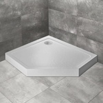 Radaway Петоъгълно душ корито Radaway Doros PT E Compact Stone 100x80 см бял акрил ляво (SDRPTP1080-05-04SL)