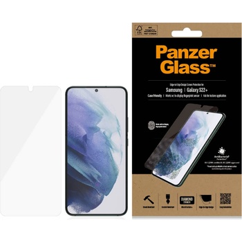 Panzer Стъклен протектор PanzerGlass за Samsung Galaxy S22 Plus FingerPrint, CaseFriendly, AntiBacterial - Черен, 119826