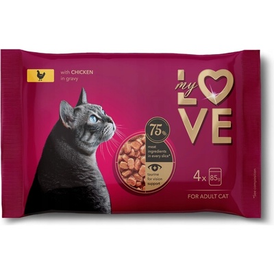 My Love SET s kuracím mäsom v jemnej omáčke 4 x 85 g