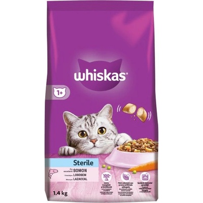 Whiskas гранули за стерилизирани котки с сьомга 1, 4 кг