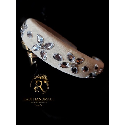 Radi handmade Класическа диадема екрю с камъни (654)