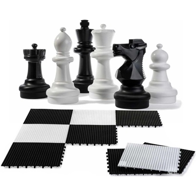 Záhradný šach - šachovnica + figúrky - maxi sada