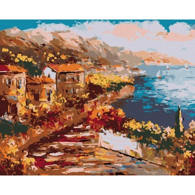 zuty Malování Podle Čísel Výhled Z Řeckého Přistavu 40 x 50 Cm Plátno Rám
