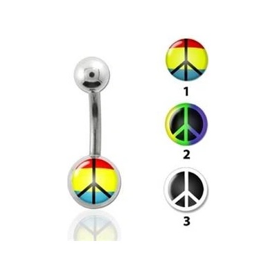 Šperky4U piercing do pupíku peace BS01046-01