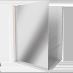 Mexen Kioto L душ параван Walk-in 70 x 200 см, огледало, четкана мед - 800-070-103-65-50 (800-070-103-65-50)