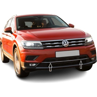 Nerez chróm lišta predného nárazníka - Omtec - VW Tiguan II 2016+