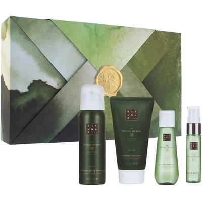 Rituals The Ritual Of Jing Small sprchová pěna 50 ml + krém na ruce 50 ml + mlha na ložní prádlo a tělo 20 ml + sprchový olej 75 ml