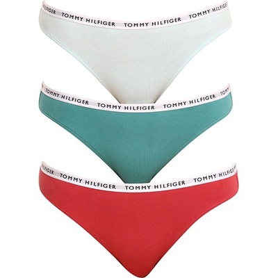 Tommy Hilfiger 3PACK dámské kalhotky vícebarevné UW0UW02828 modrá