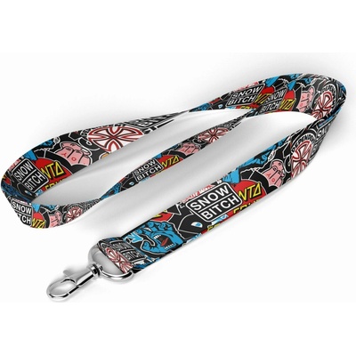 Snúrka na krk SNOWBITCH stickers lanyard Multicolor