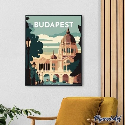 Figured ART Malování podle čísel VINTAGE BUDAPEŠŤ bez rámu 40 x 50 cm
