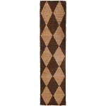 Flair Rugs Кафява/естествена ръчно изработена пътека със смес от юта 80x230 cm Effie Diamond - Flair Rugs (503119380192)