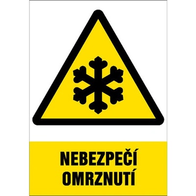 Značka Nebezpečí omrznutí, samolepicí fólie, 210 × 297 mm BZ FE371