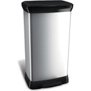 Curver PEDAL BIN, 50L, 29x39x73 cm, čierny/strieborný