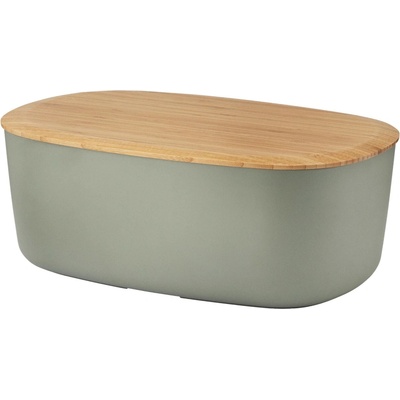 Chlebník BOX-IT 34 cm, teplá šedá, plast / bambus, RIG-TIG